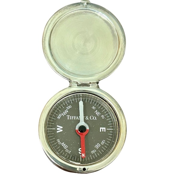 Tiffany & Co. Sterling Silver Pocket Compass - Picture 1 of 6
